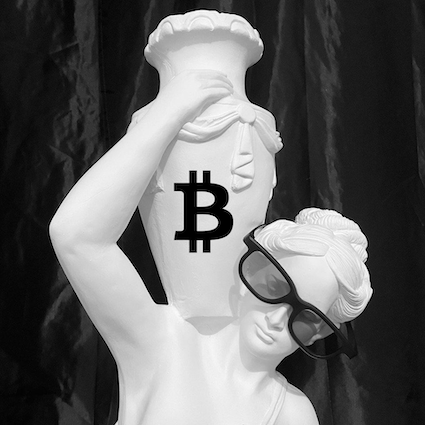 MetaSync Bot — illustration with Bitcoin logo